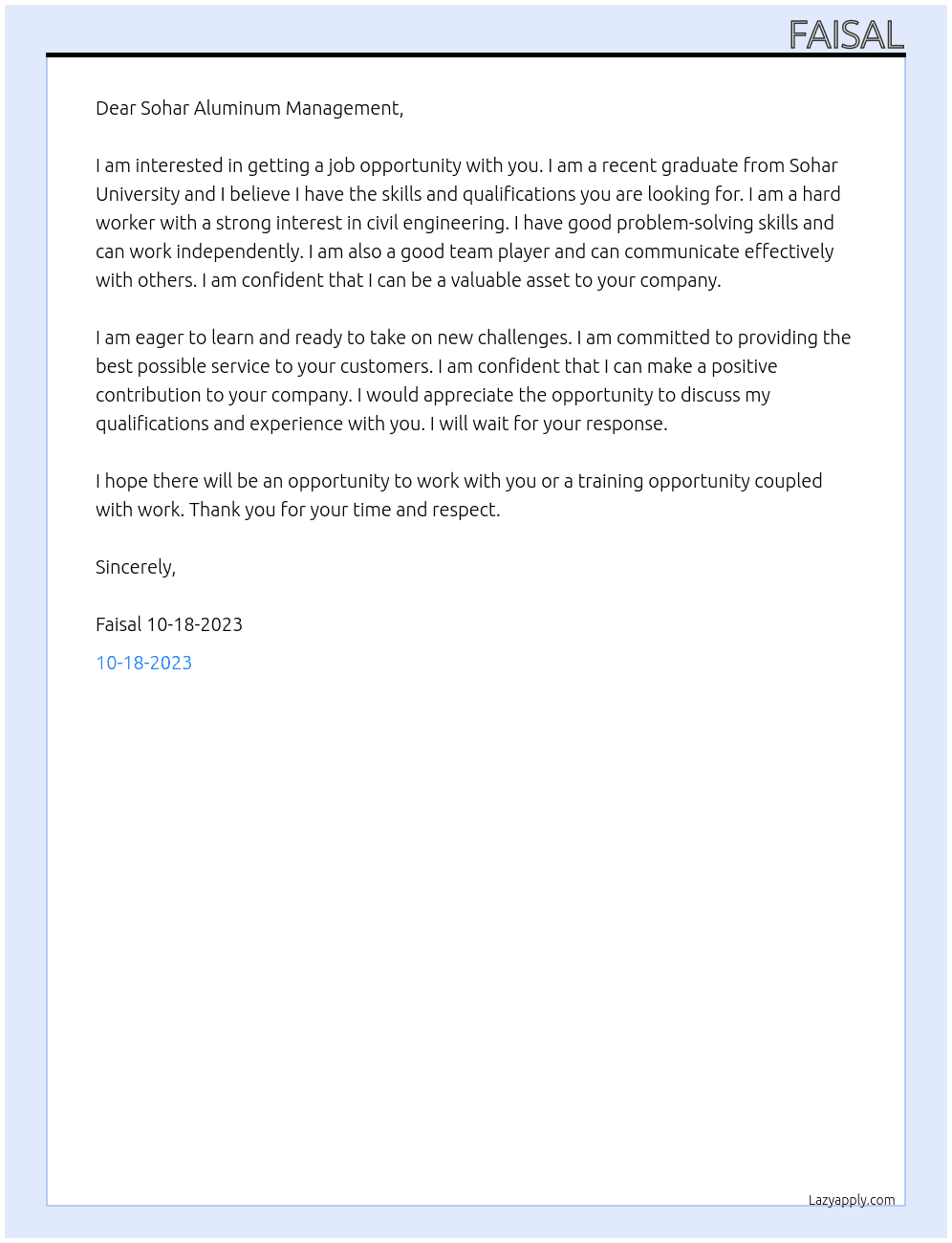 Civil engineer  At Al Adrak Trading and Contracting Cover Letter