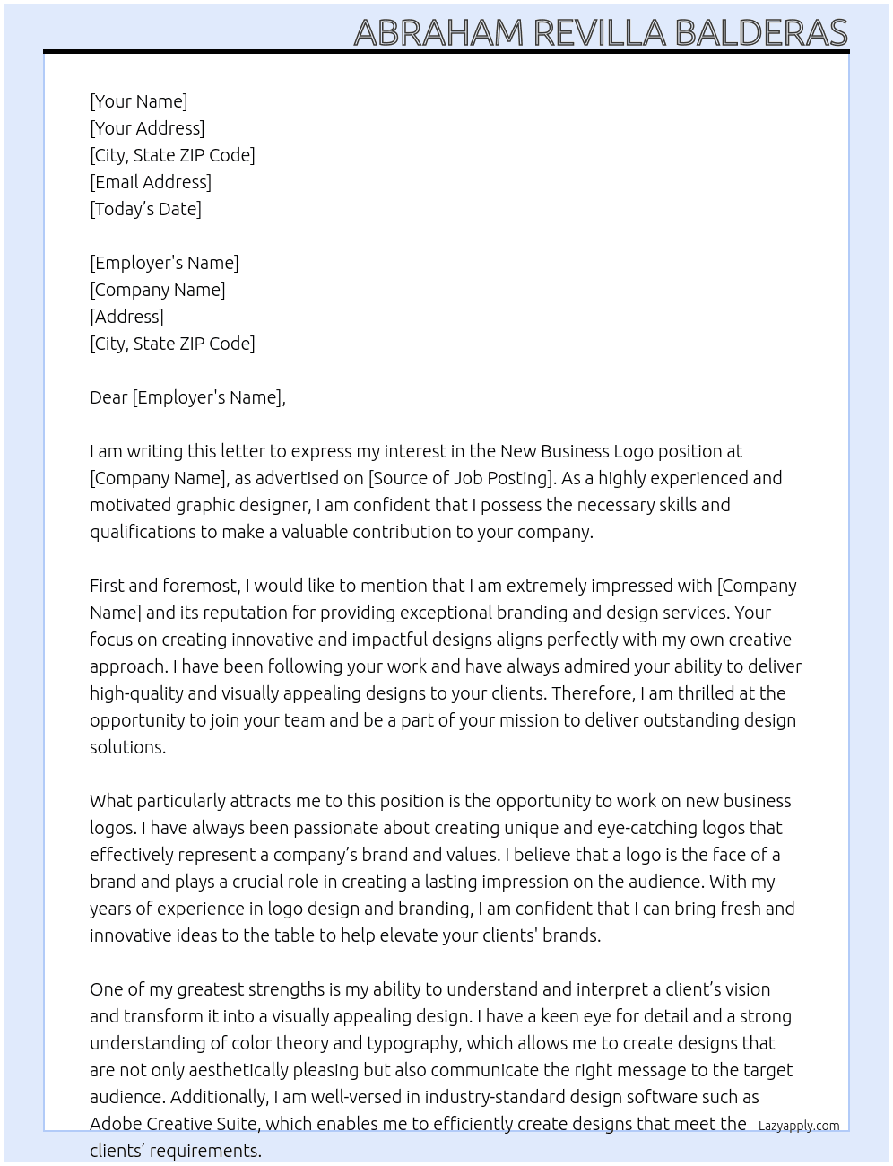 New Business Logo At New Business Logo Cover Letter