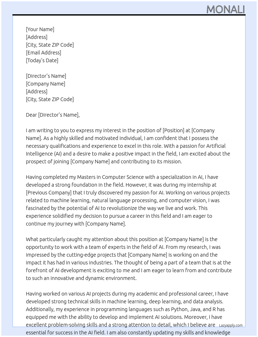 cover letter for doc submission funding agency AI At csir Cover Letter