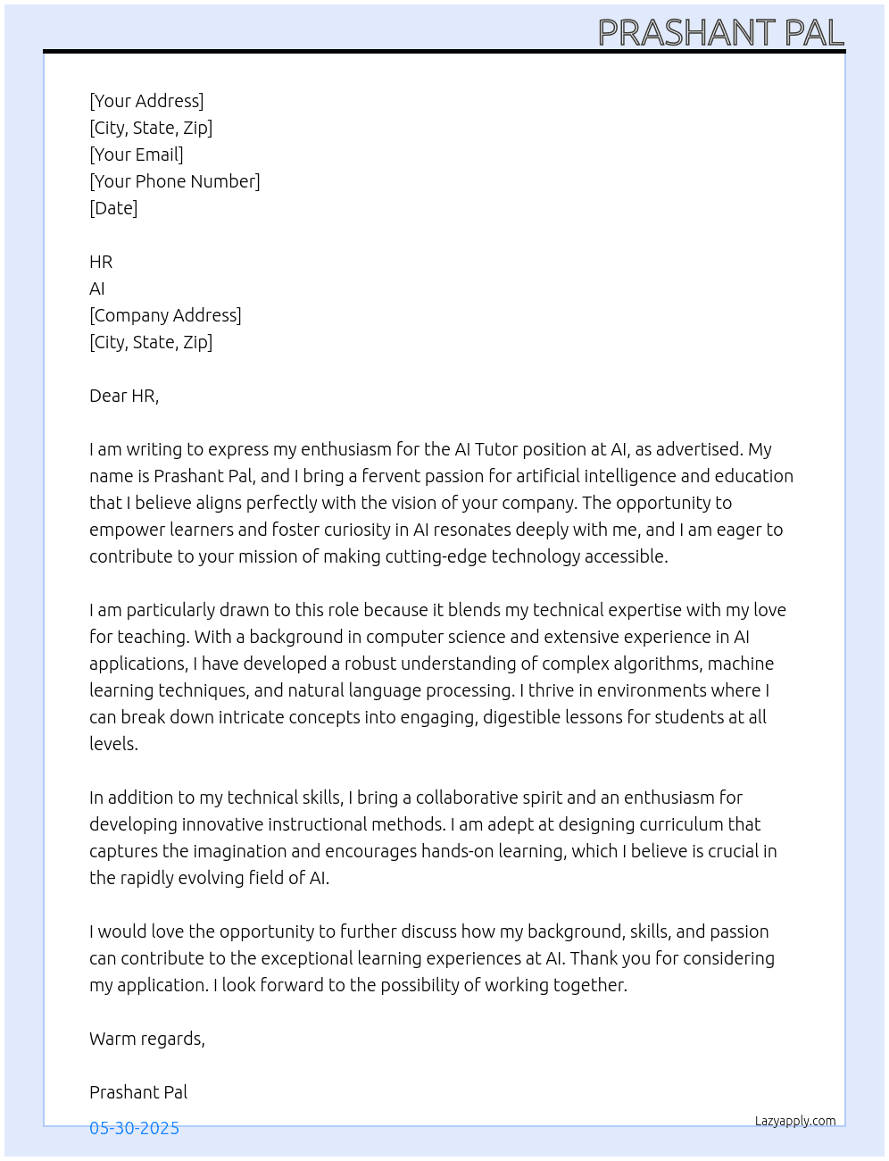 AI Tutor At AI Cover Letter