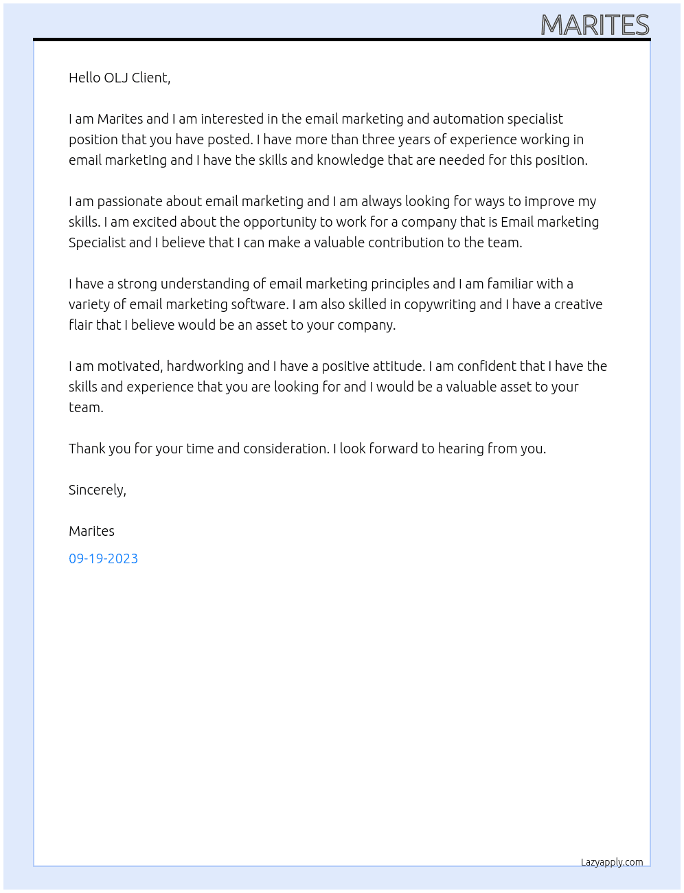 Email Marketing and Automation Specialist At Email marketing Specialist Cover Letter