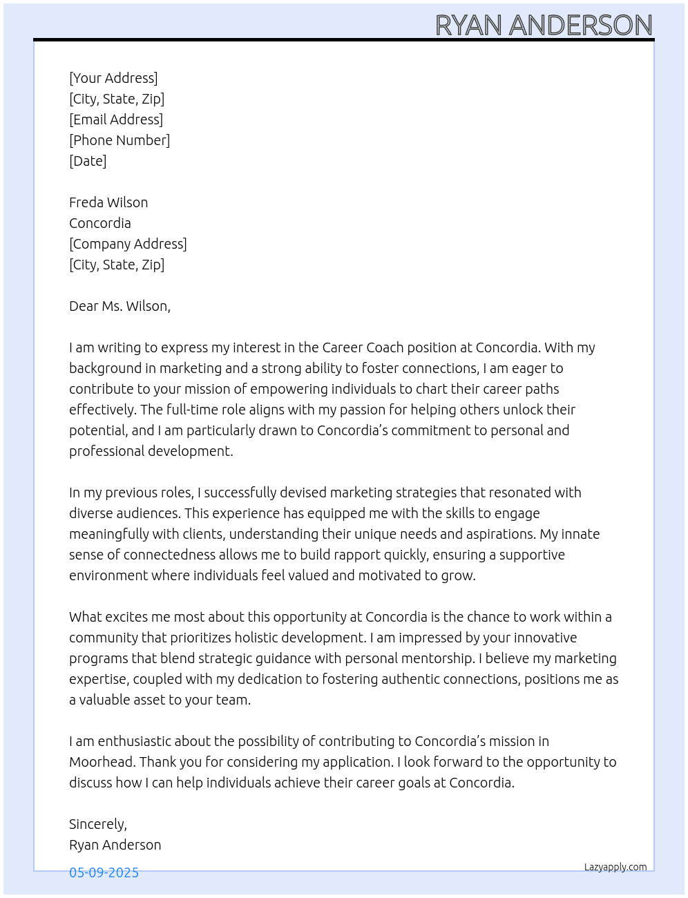Career Coach At Concordia Cover Letter