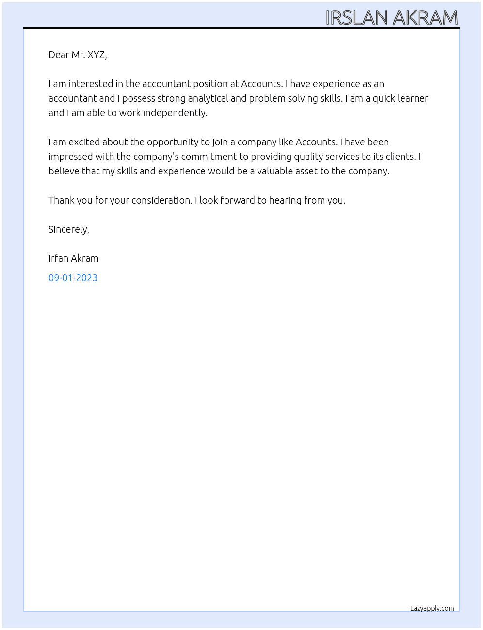 accountant At accounts Cover Letter