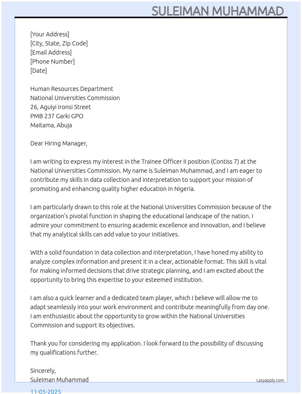 Cover letter for contiss 7 - LazyApply