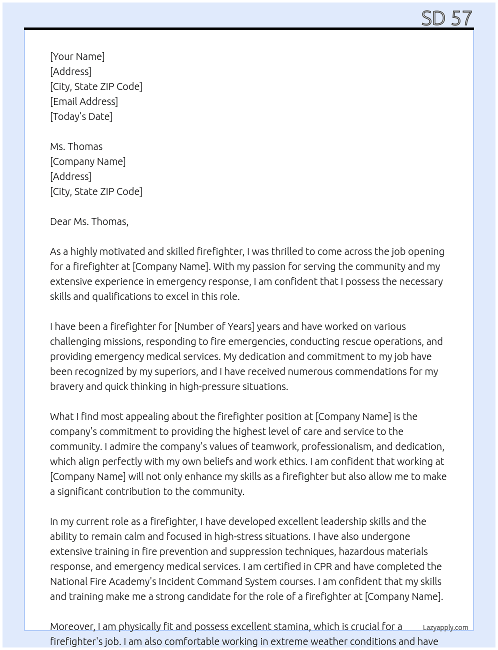 firefighter At firefighter Cover Letter
