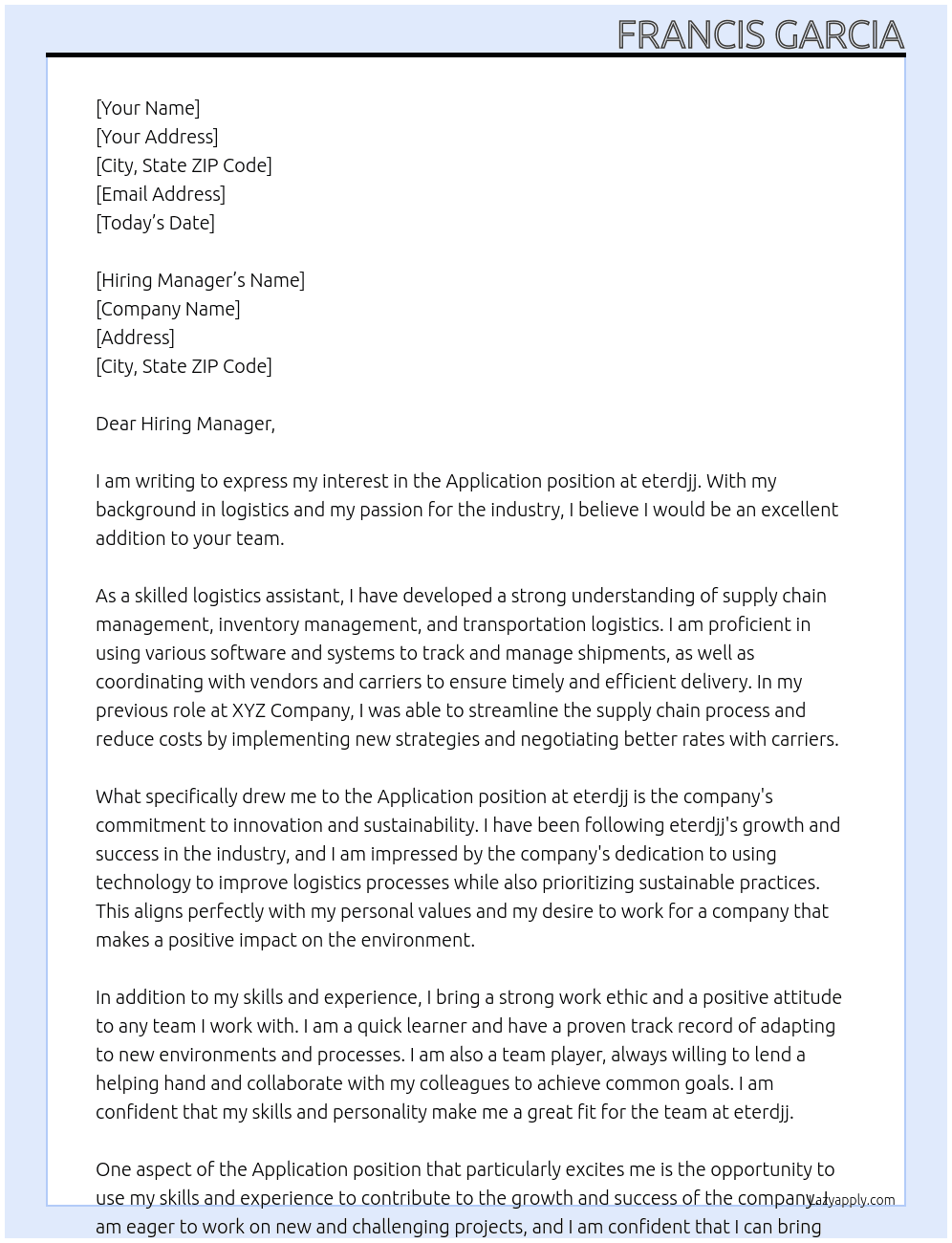 Application At eterdjj Cover Letter
