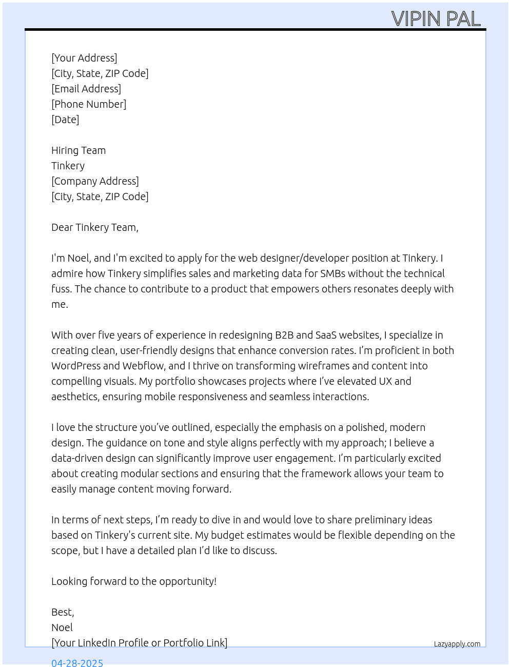 Tinkery is a fast-growing SaaS startup helping SMBs clean, structure, and visualize their sales and marketing data — without technical complexity.  We’re looking for a talented web designer/developer (or small studio) to redesign our current marketing site and bring it to a more polished, commercial, and conversion-focused level. Our current site is in WordPress, but we’re open to proposals that use Webflow, Headless CMS, or other platforms, as long as they’re easy for our team to maintain and update going forward.  This is a redesign project, not a full rearchitecture. The number of pages and sections won’t change significantly, but we’re looking to elevate the design and user experience to match the best SaaS sites out there.  What we’ll provide: - A full website tree map for both short and mid-term site evolution - Finalized homepage copy and structure - Reference benchmarks from Supermetrics, Funnel.io, Apollo.io, Dataiku, and more - Clear direction on tone, style, and design elements (think clean, modern, modular, data-driven)  What You’ll Do: - Redesign the visual identity and UX of the site based on our copy and structure - Implement the site in your CMS of choice (WordPress, Webflow, or others) - Ensure mobile responsiveness, fast load speeds, and modern scroll animations - Create modular sections (hero, proof points, use cases, CTA blocks, etc.) - Set up a CMS we can easily update ourselves post-launch (new pages, minor edits)  Ideal Freelancer or Team: - Experience designing and developing websites for SaaS, B2B tech, or analytics products - Strong portfolio with examples of clean, conversion-optimized design - Skilled in Webflow, WordPress (Elementor or custom), or comparable platforms - Understands how to translate a wireframe and copy doc into a compelling user experience - Familiarity with product marketing, GTM motions, or reporting tools is a bonus  Bonus Points: - Can design product mockups or animated UI sections (GIFs, Lottie, etc.) - Can advise us on CMS/CRO best practices for long-term scalability - Experience with A/B testing or analytics tools integration  Timeline & Application: - We’d like to start the project within the next 2 weeks.  Please include: - Portfolio with relevant work (SaaS / modern B2B sites strongly preferred) - Your preferred CMS / approach and why - Budget estimate (even if an approximation) and availability - Any initial ideas or thoughts after reviewing www.tinkery.ai At Tinkery  Cover Letter