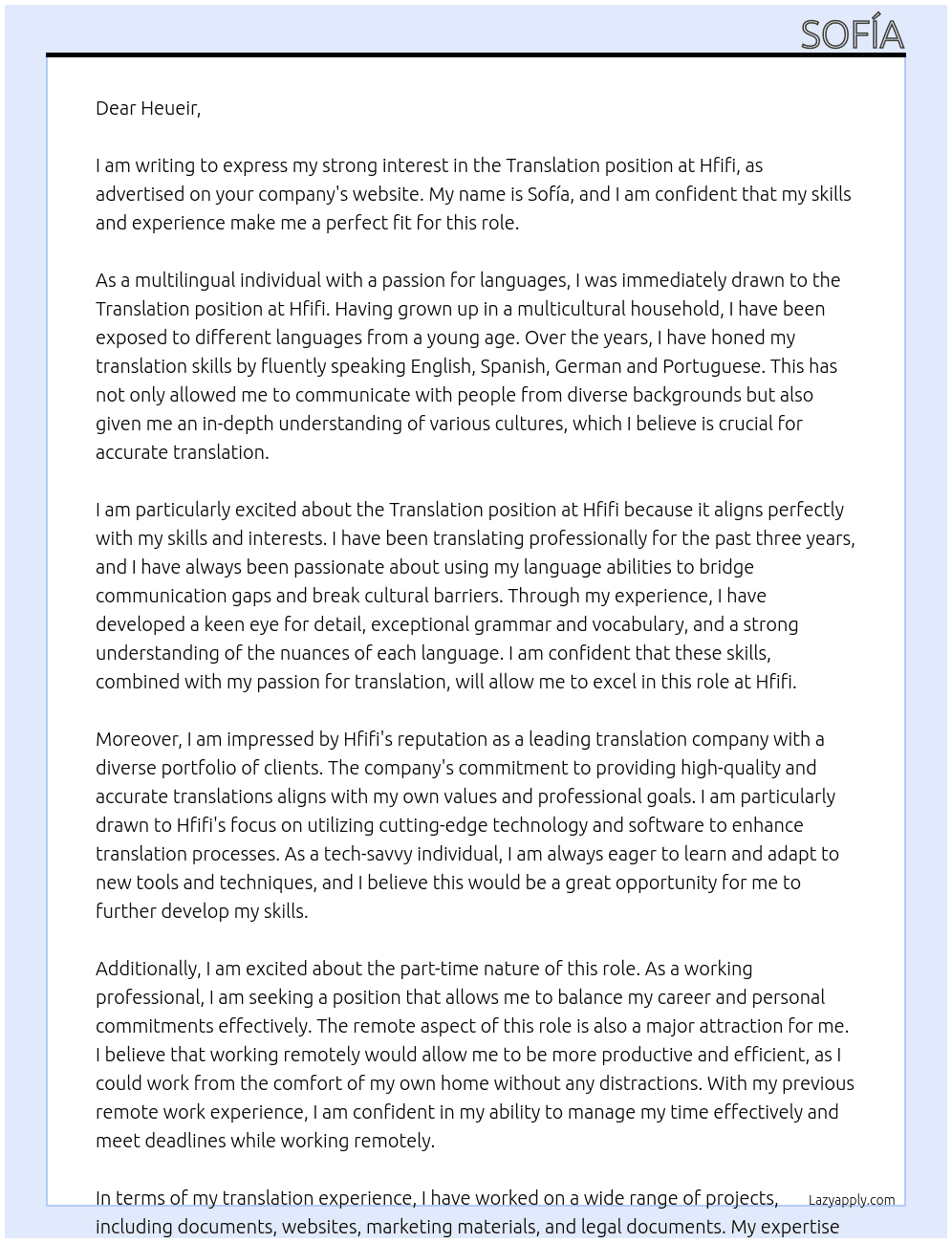 Translation At Hfifi Cover Letter