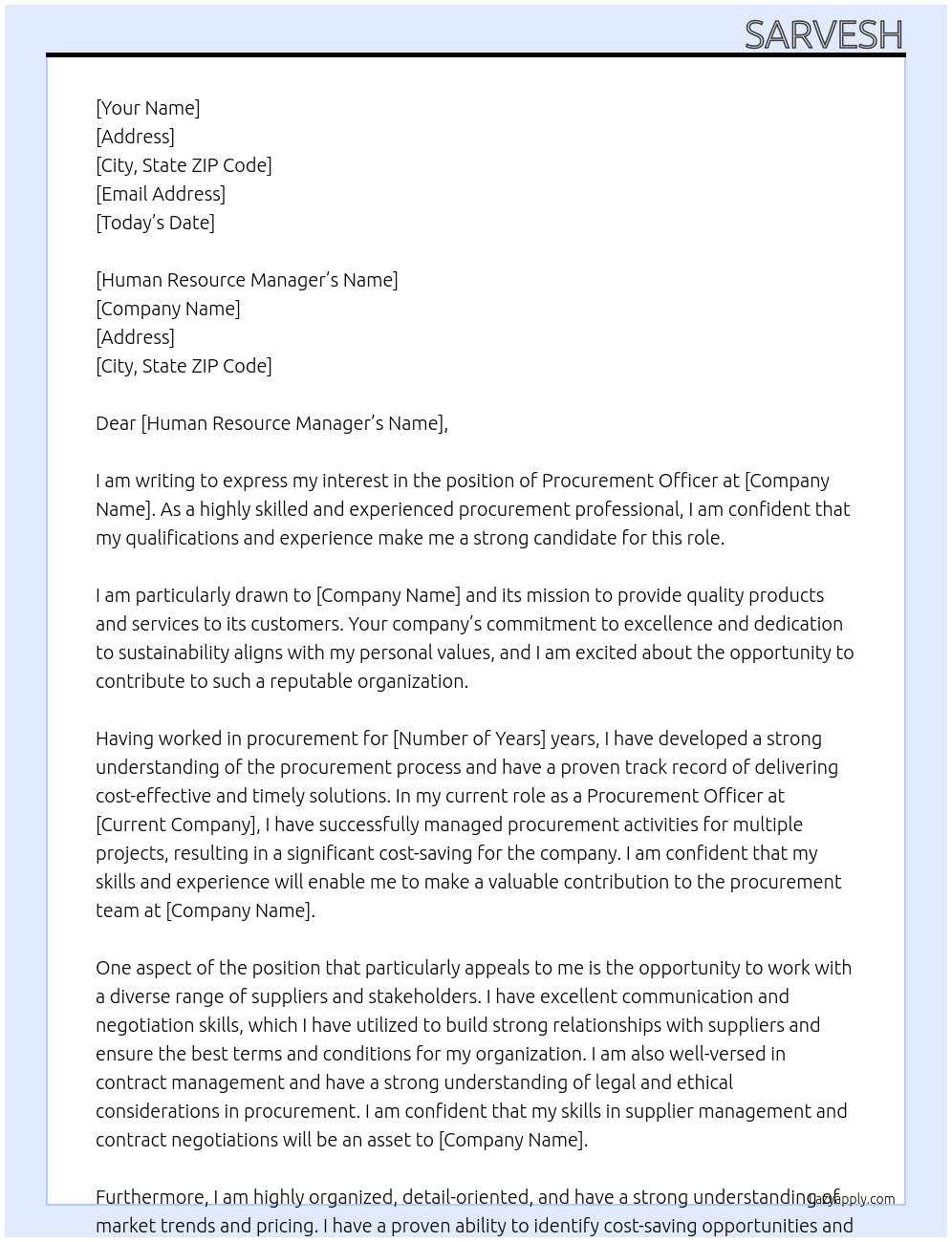 procurement officer At edb Cover Letter