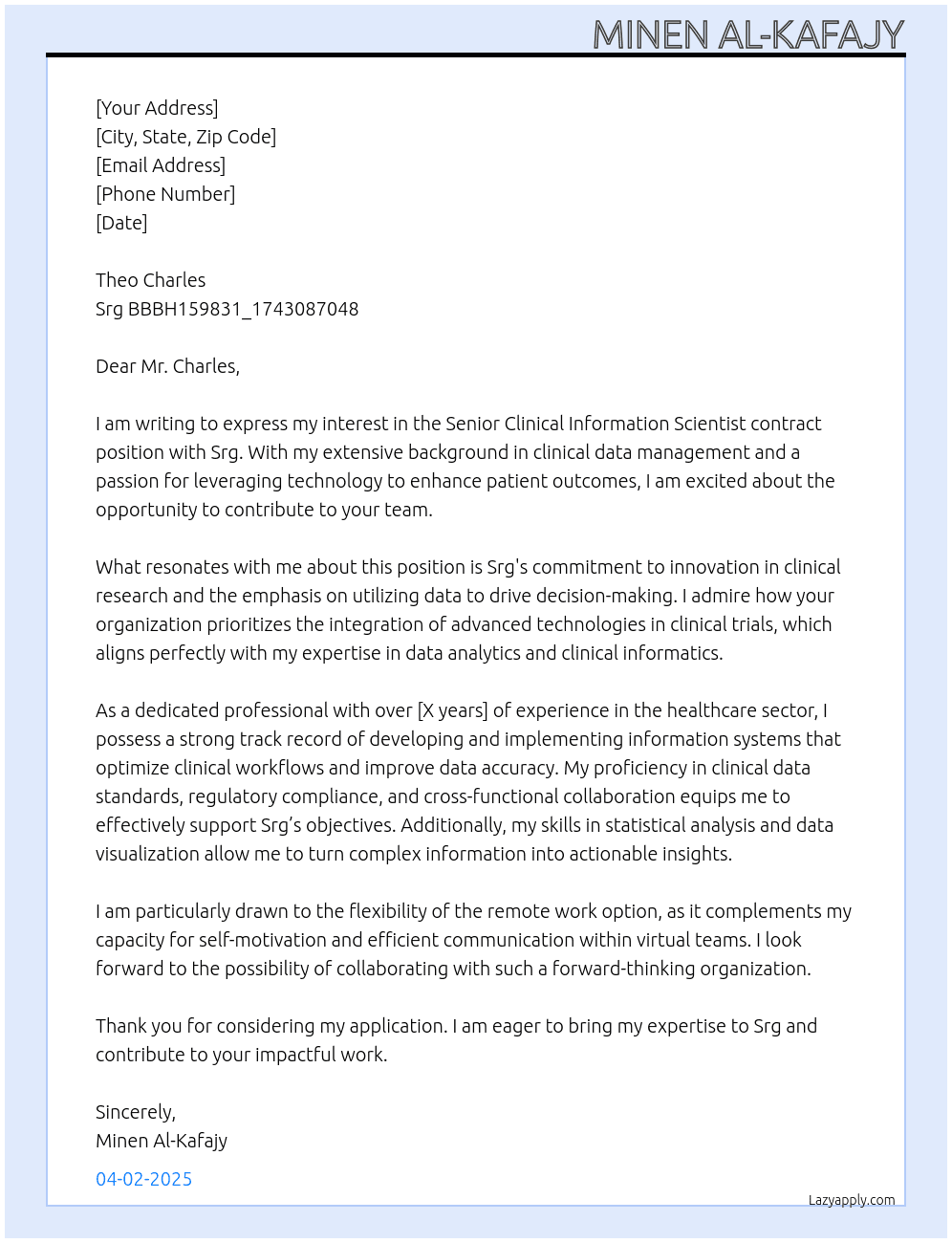 Senior Clinical Information Scientist At Srg BBBH159831_1743087048 Cover Letter
