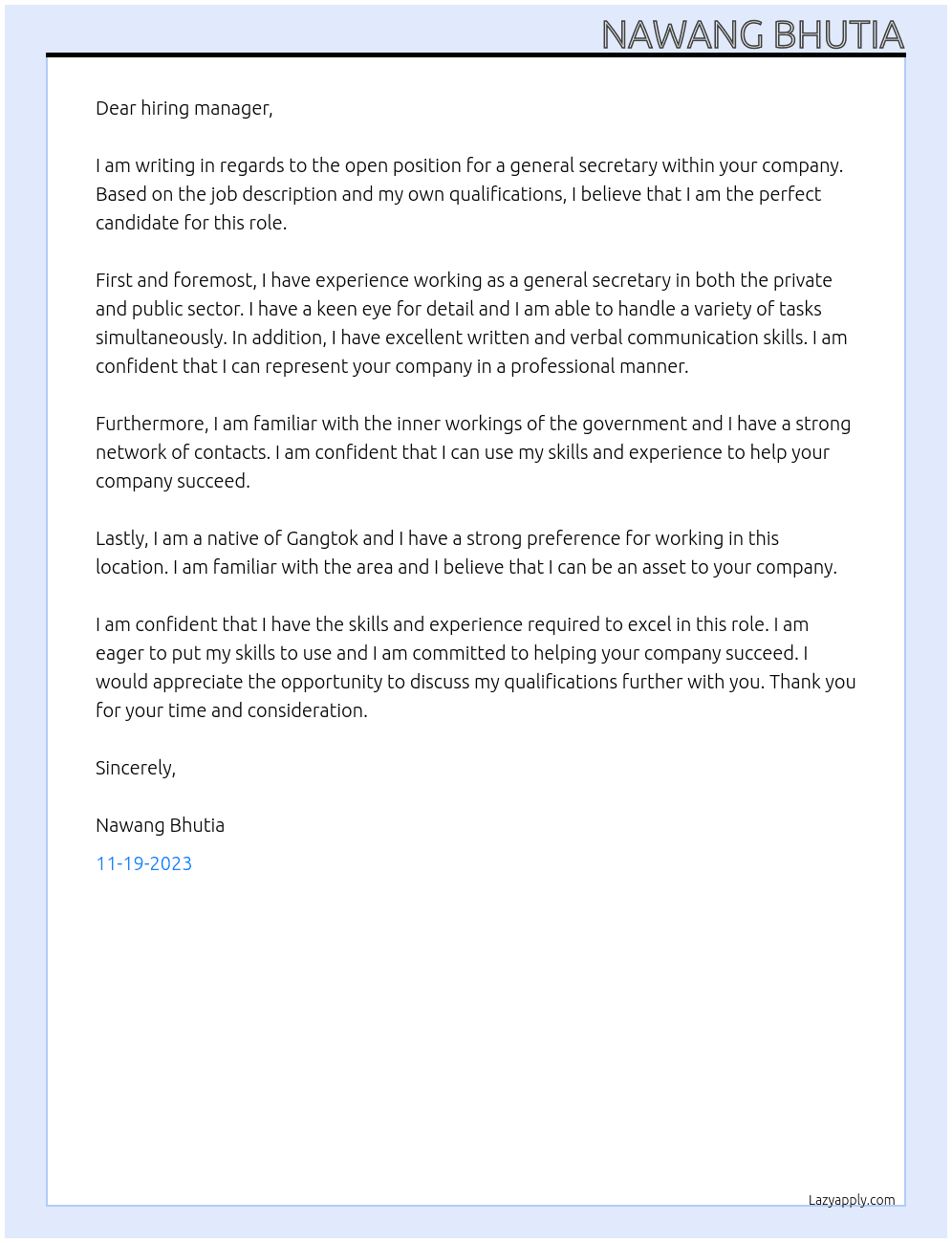 Gov job At Gov job Cover Letter