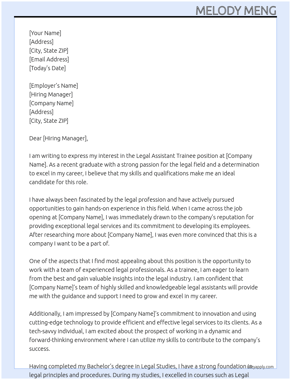 legal assistant trainee At axaim Cover Letter