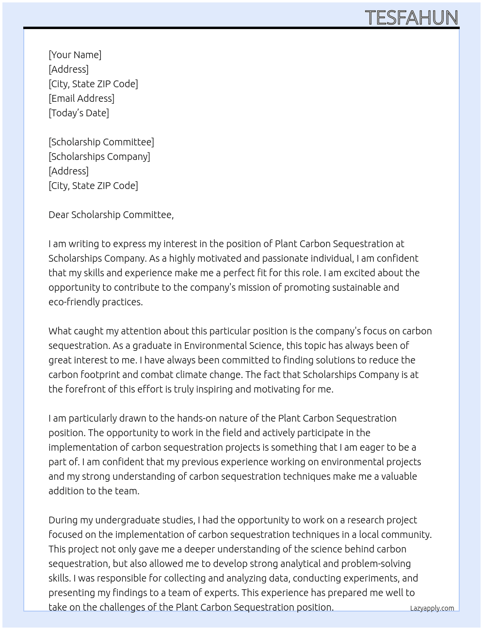 plant carbon sequestration At sholarships Cover Letter