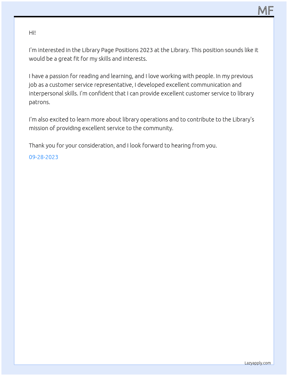 Library Page Positions 2023 At Library Cover Letter