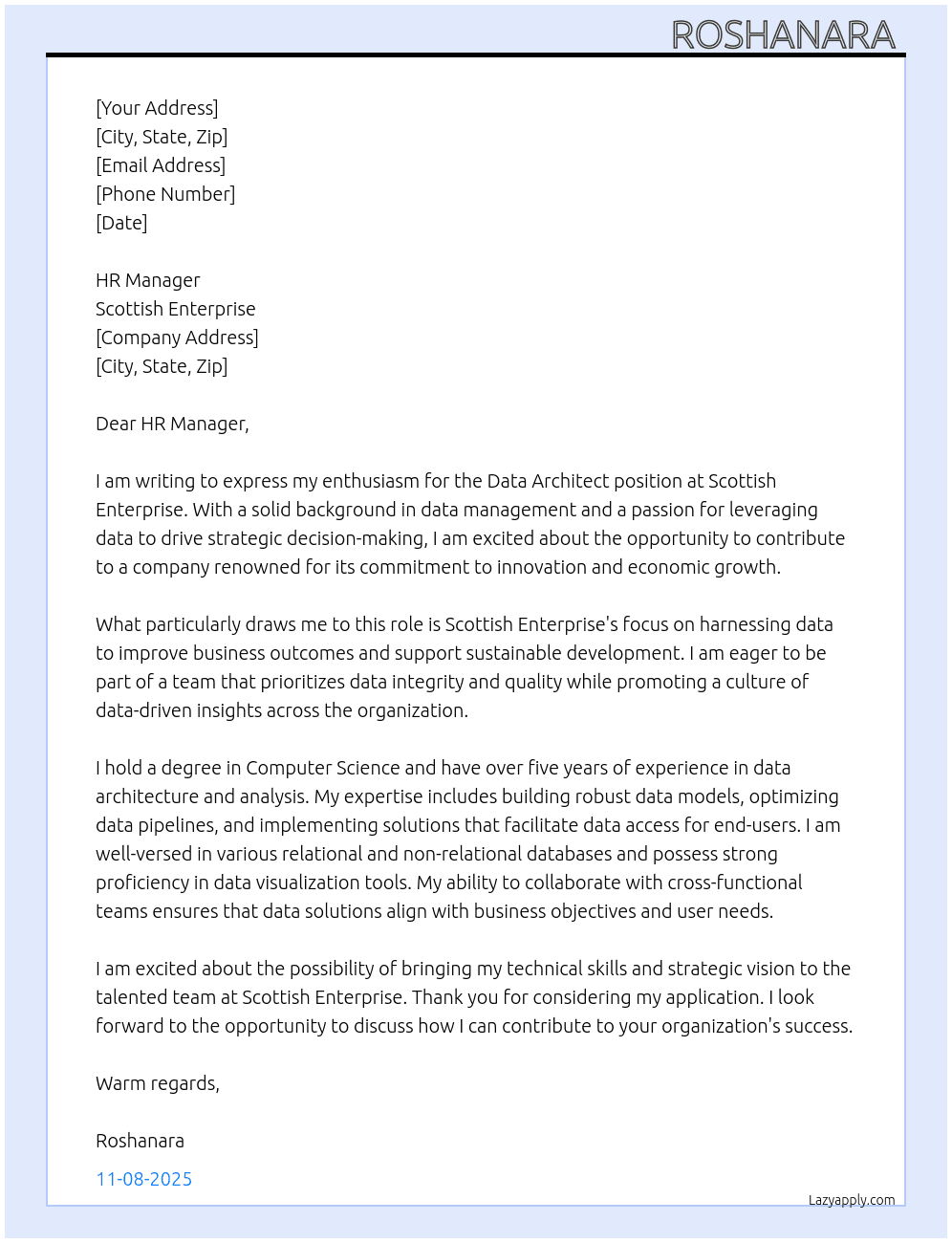 Cover letter for dara architect - LazyApply