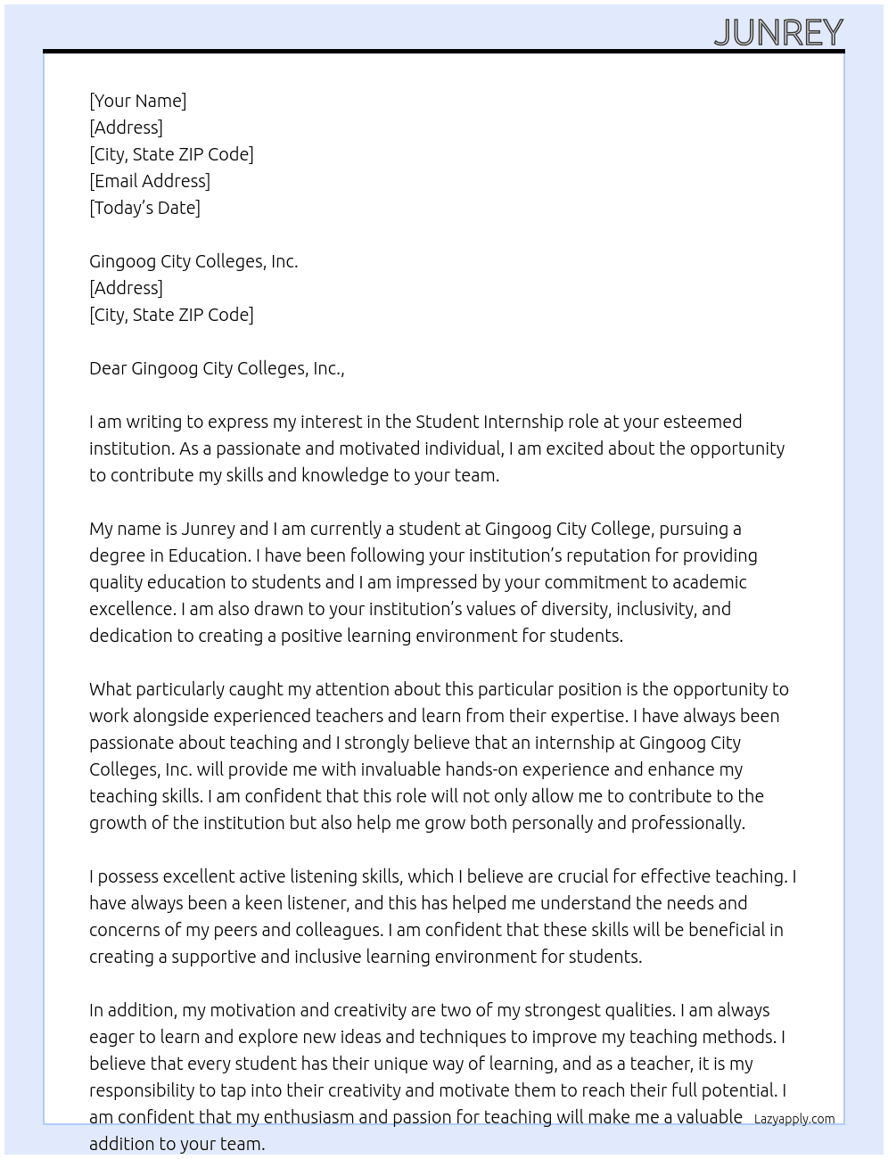 Student  At Teacher  Cover Letter