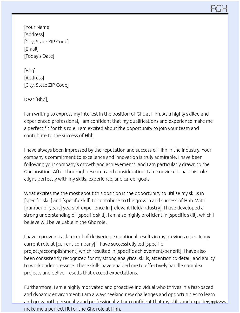 Ghc At Hhh Cover Letter