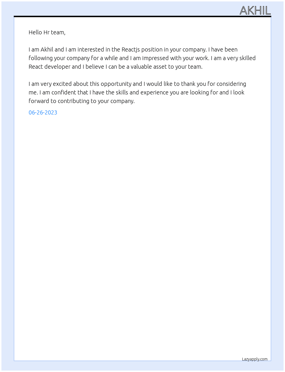 Reactjs At e2logy Cover Letter