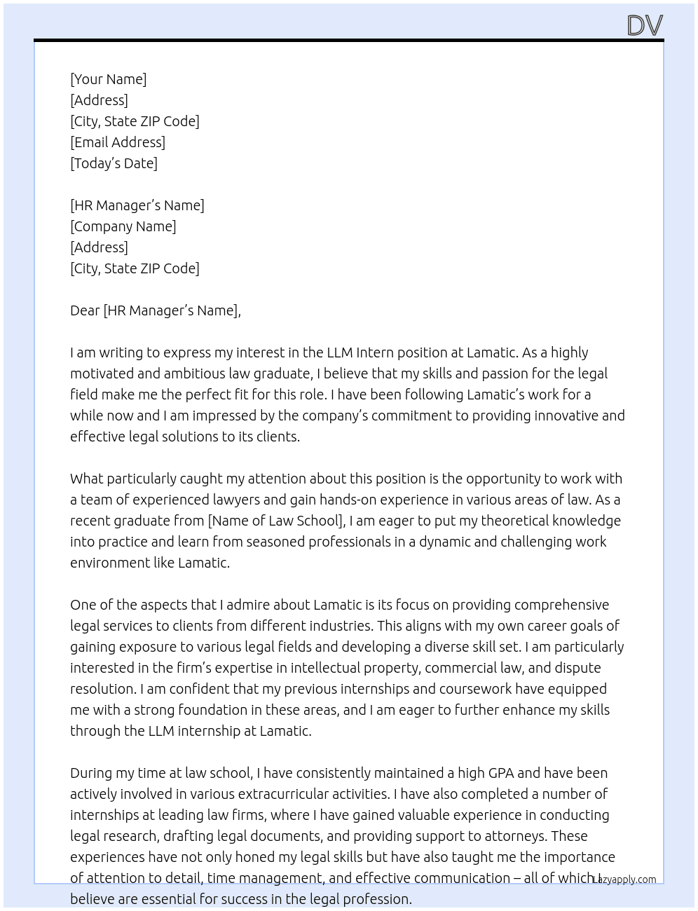 LLM Intern At Lamatic Cover Letter