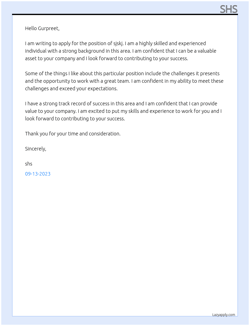Gurpreet At sjskj Cover Letter
