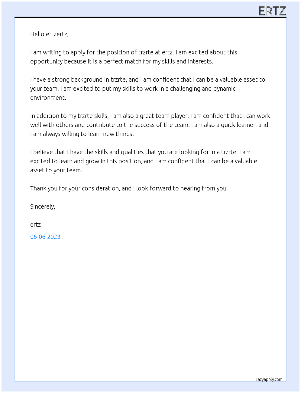 trzrte At ertz Cover Letter