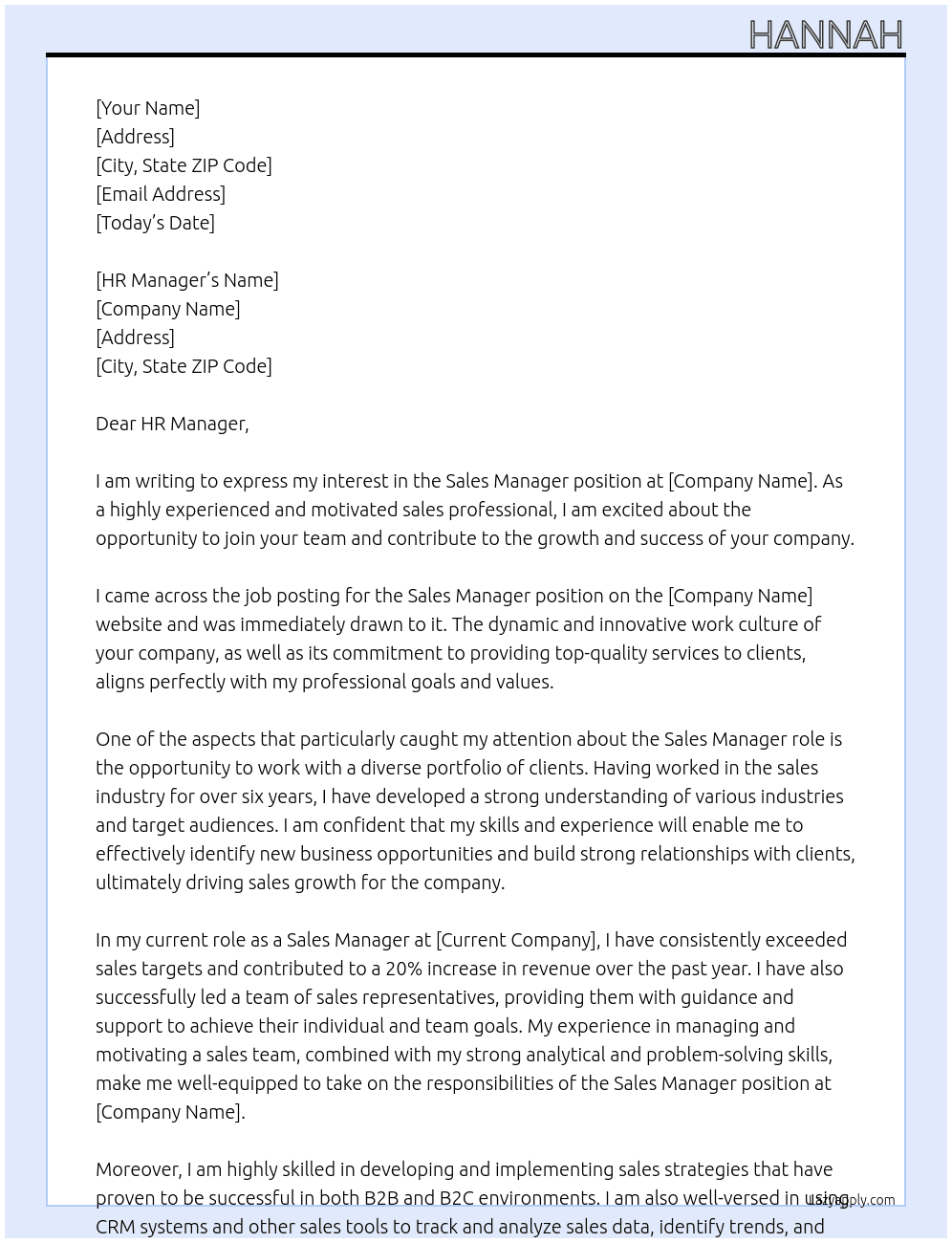 Sales manager At https://findajob.dwp.gov.uk/details/15626500 Cover Letter