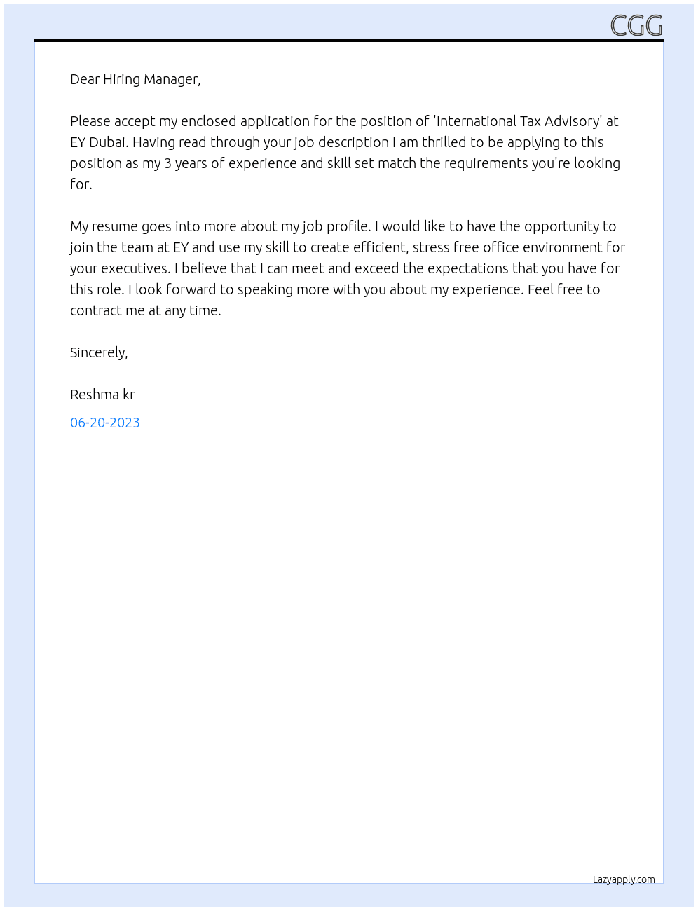 Ad At Gty Cover Letter