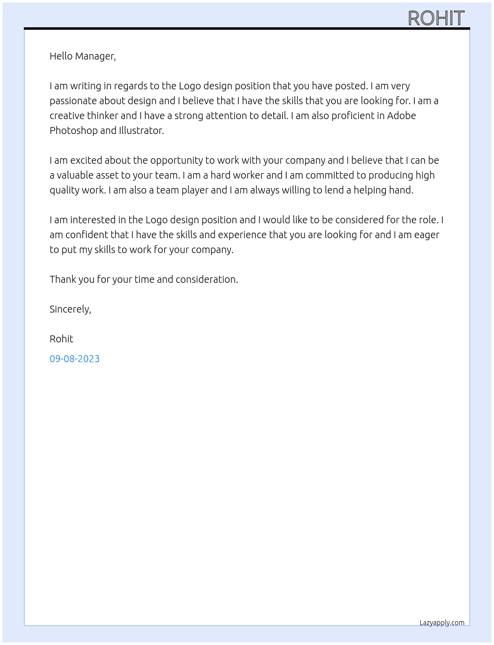 Logo design  At NA Cover Letter