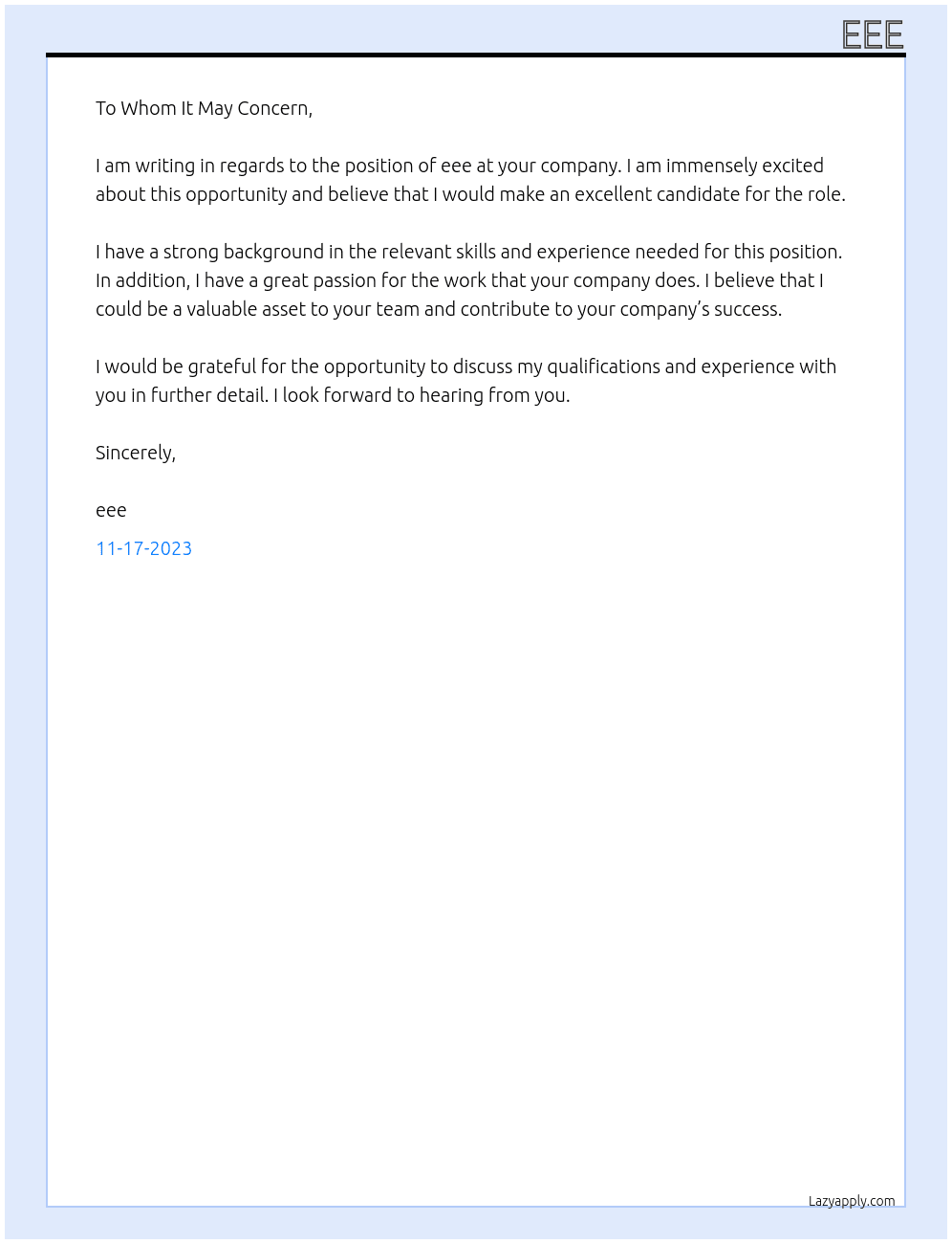 eee At eee Cover Letter