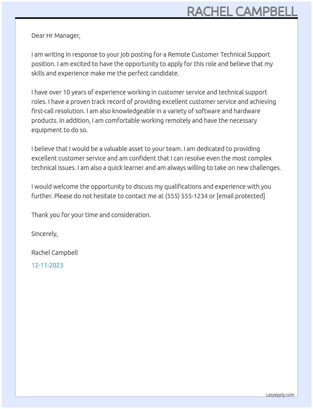 Remote Customer Technical Support At ADT Cover Letter