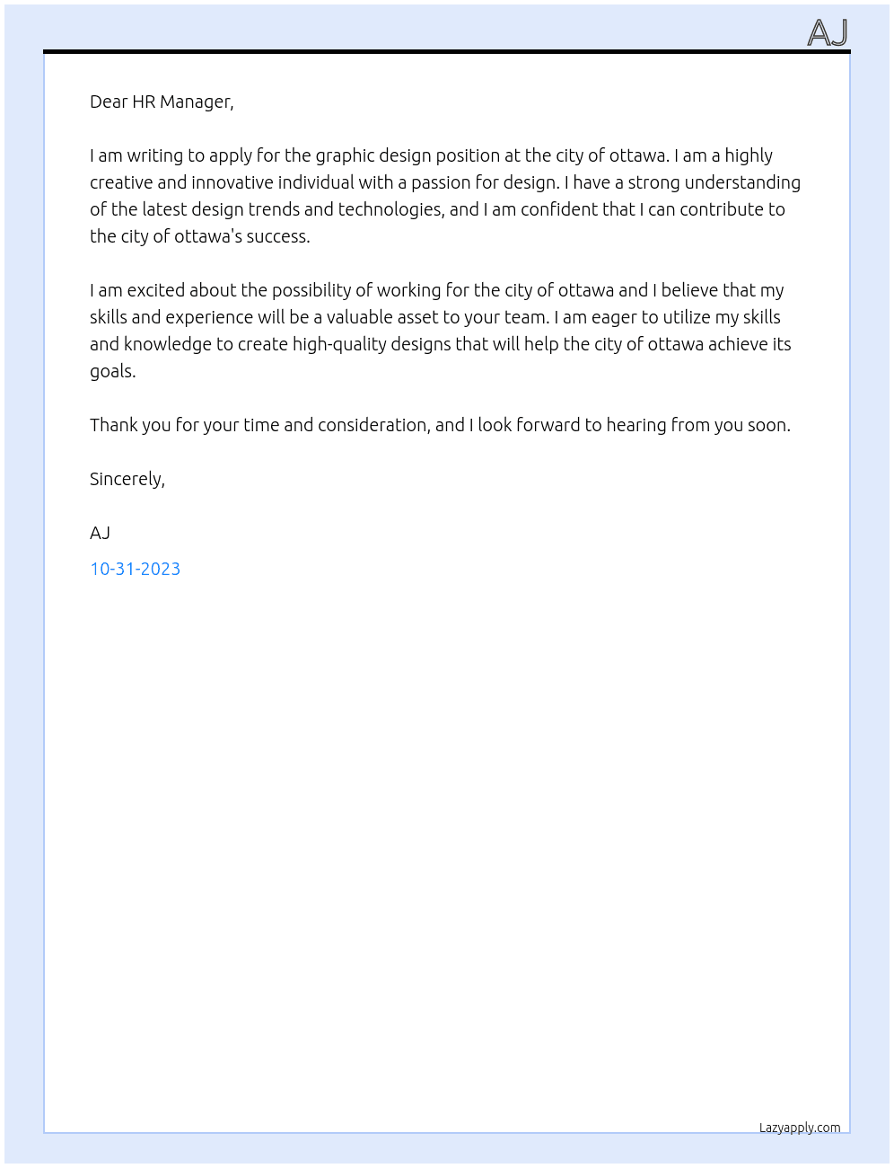 graphic design At city of ottawa Cover Letter