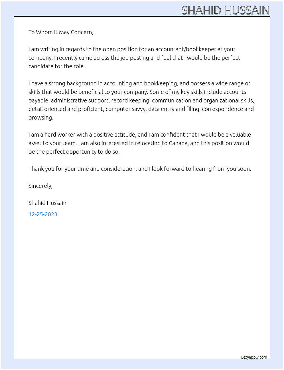 ACCOUNTANT/BOOKKEEPER At westco Cover Letter