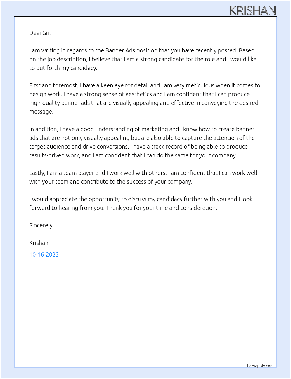 Banner Ads At Sir Cover Letter