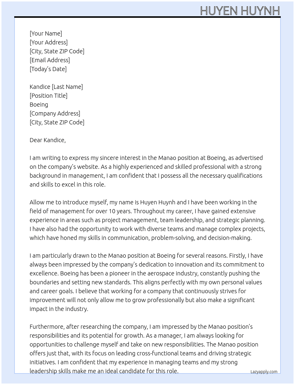 Manao At Boeing Cover Letter