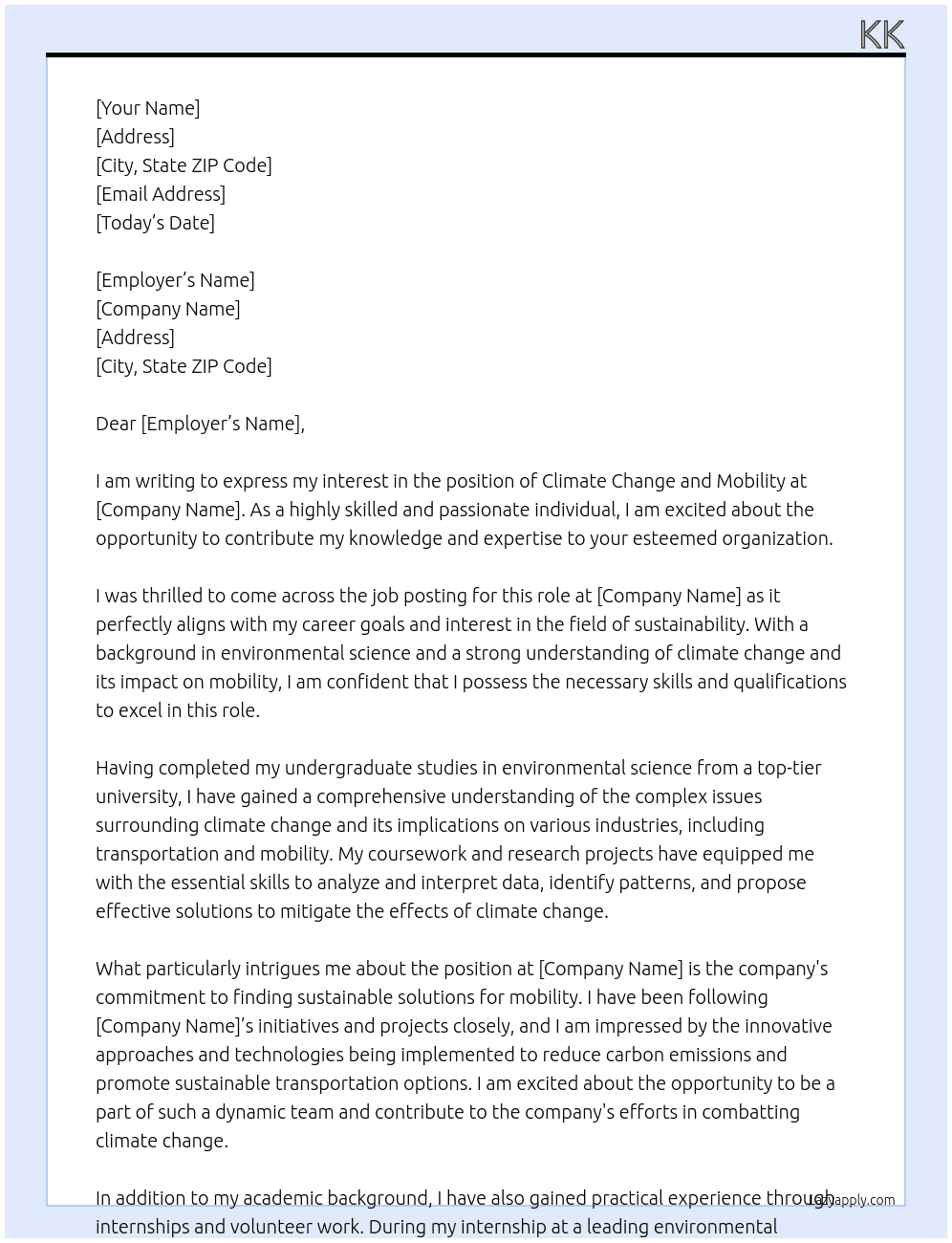 climate change and mobility  At fall school Cover Letter
