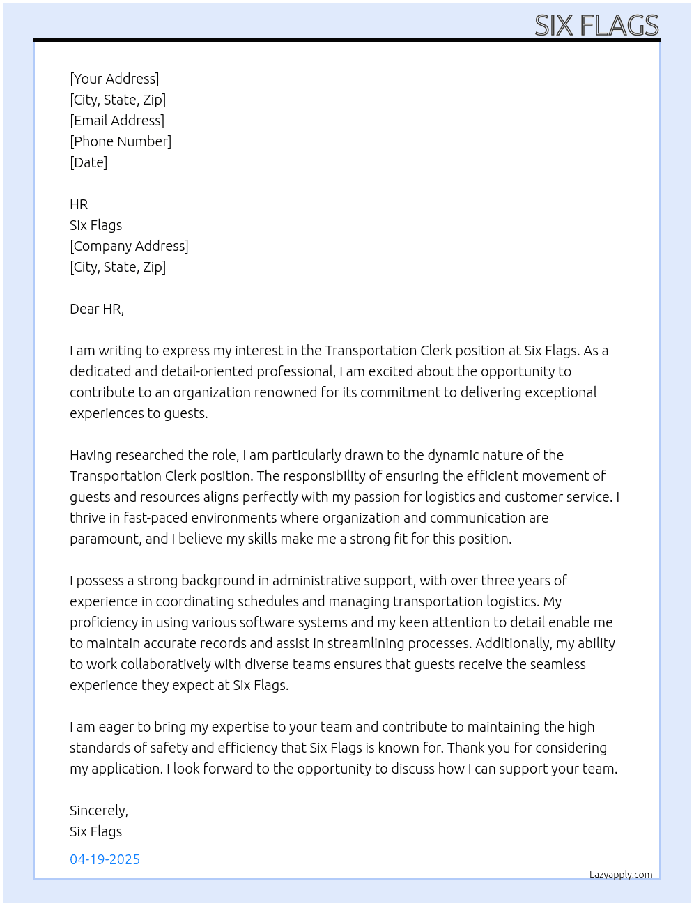 Cover letter for transportation clerk - LazyApply
