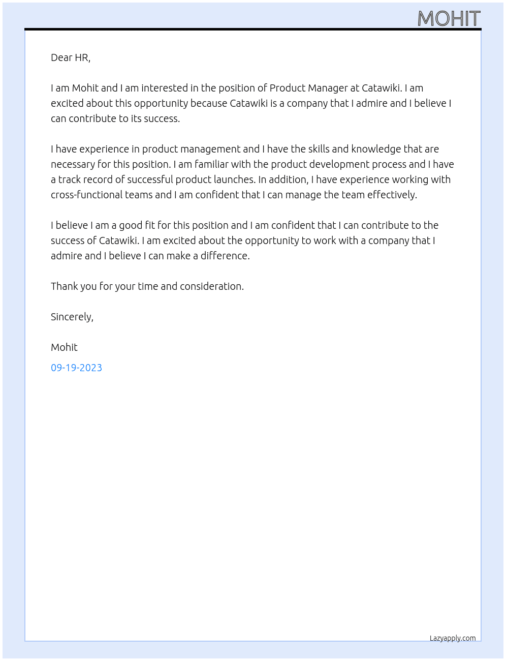 Prodcut Manager At Catawiki Cover Letter