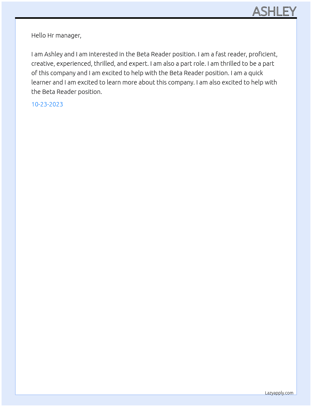 Beta Reader At Beta readers Cover Letter