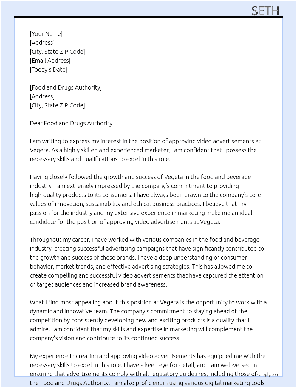 Approve my video advert  At Vegeta  Cover Letter