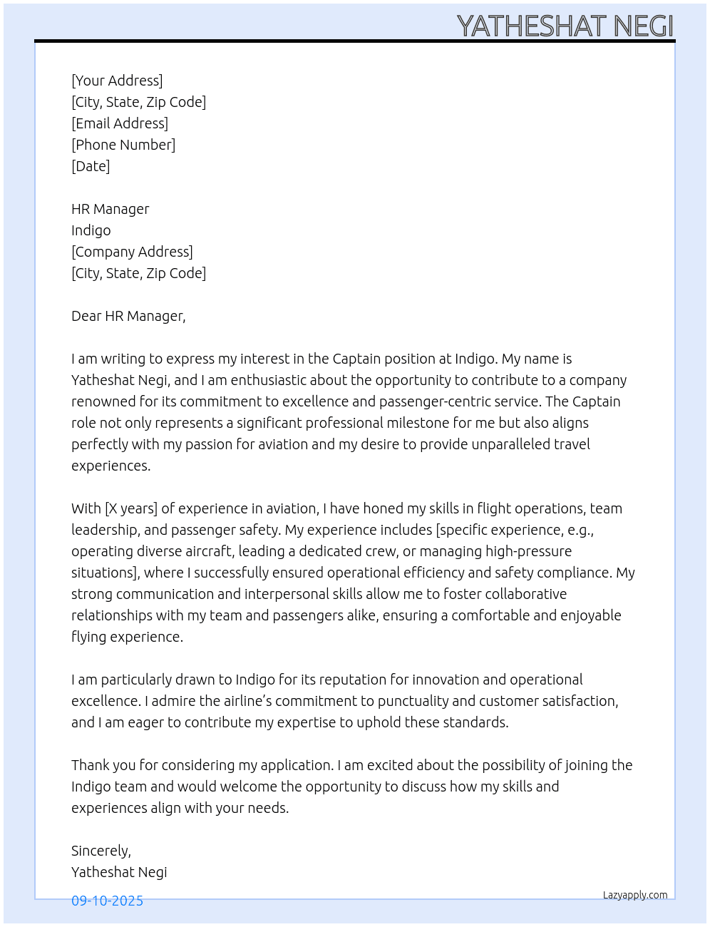 Cover letter for captain - LazyApply
