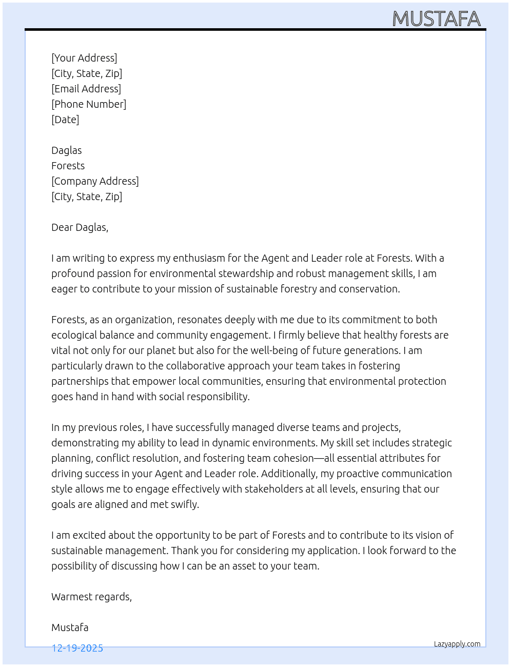 Cover letter for forests - LazyApply