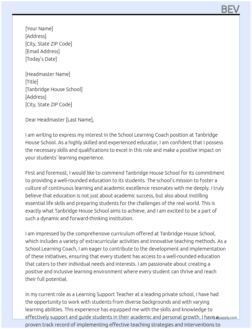 Cover letter for school learning coach - LazyApply