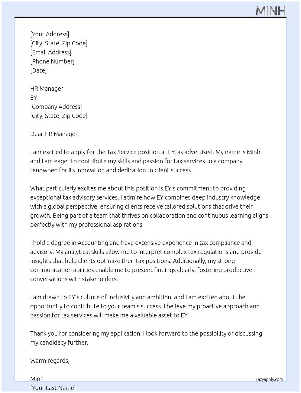 Cover letter for tax service - LazyApply
