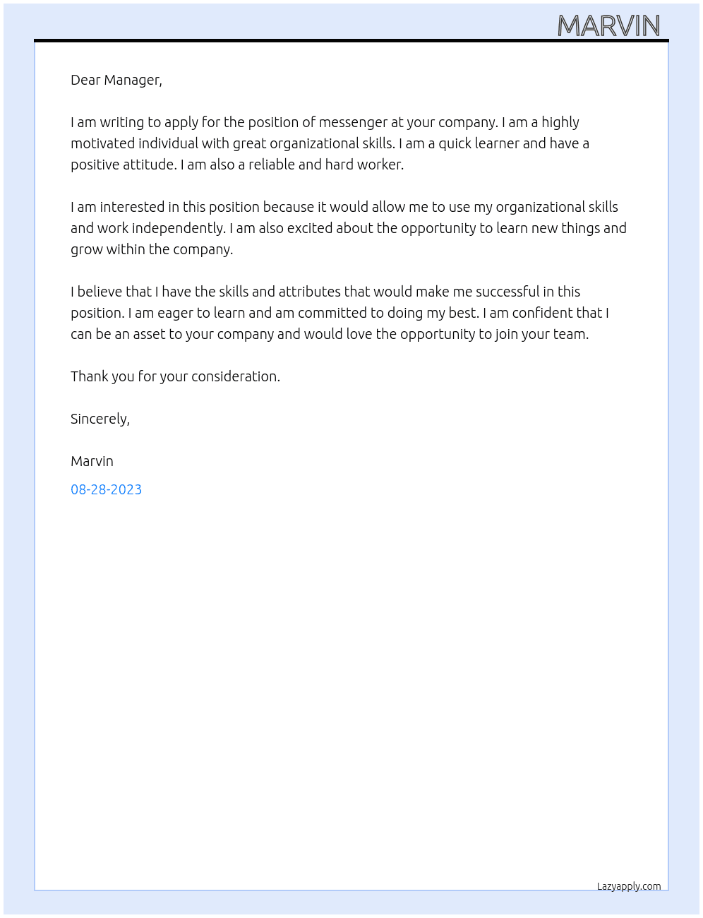 messenger At endorsement letter for bank account opening Cover Letter
