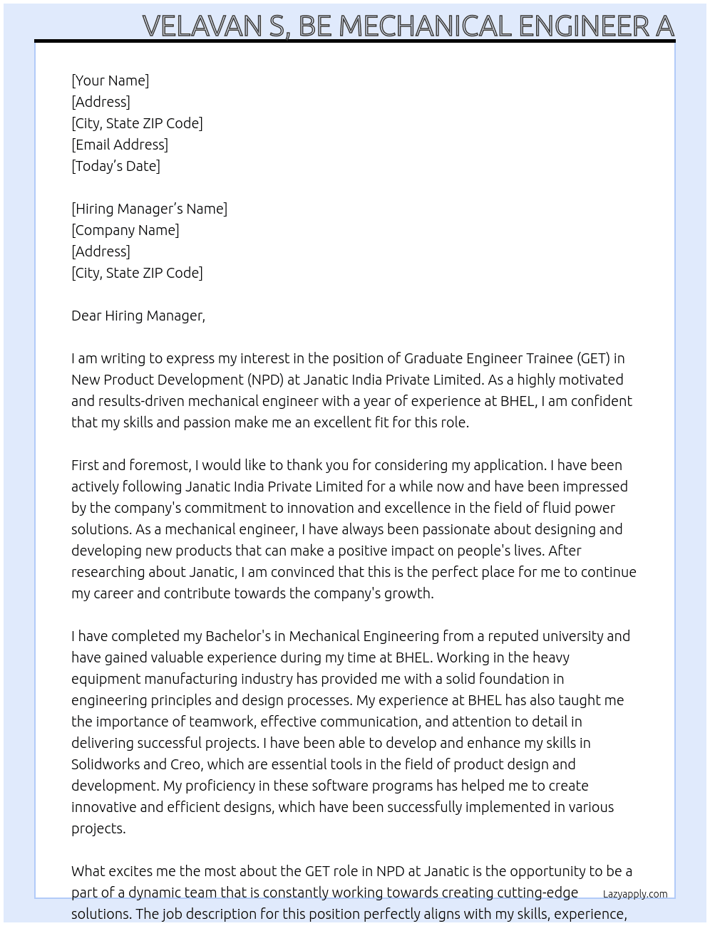 Cover letter for get in npd - LazyApply