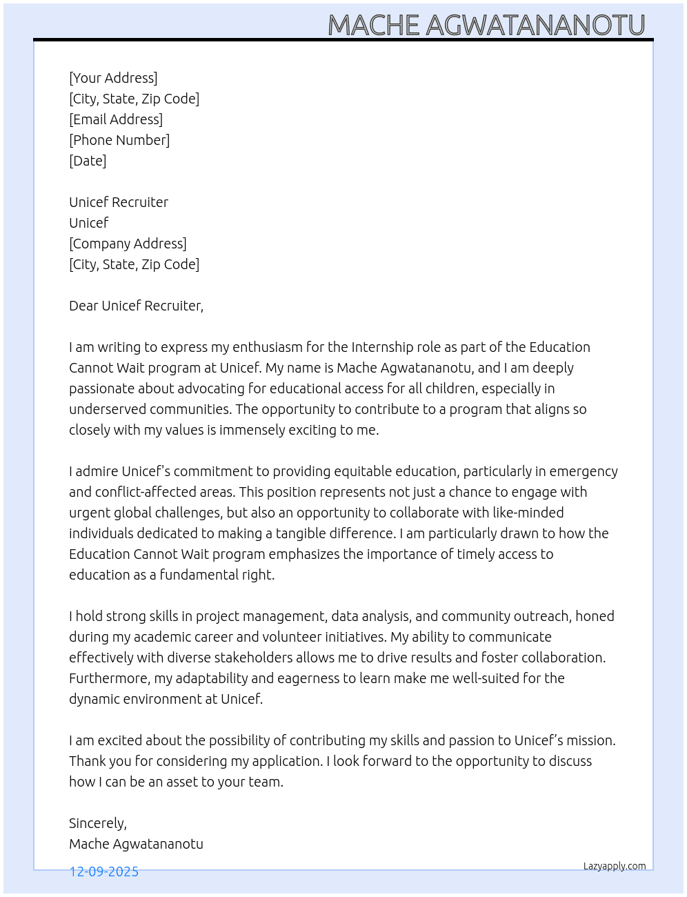 Cover letter for education canot wait program - LazyApply