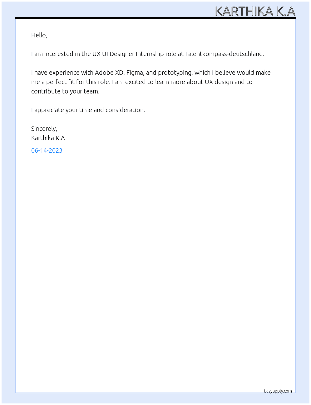 Ux ui designer At Talentkompass-deutschland Cover Letter