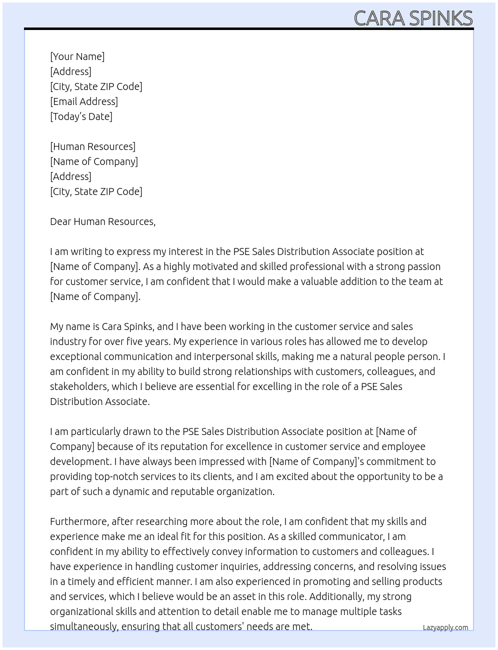 PSE Sales Distribution Associate” At Usps Cover Letter