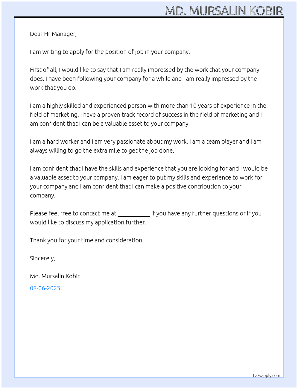 Suitable job At Air Astra Cover Letter