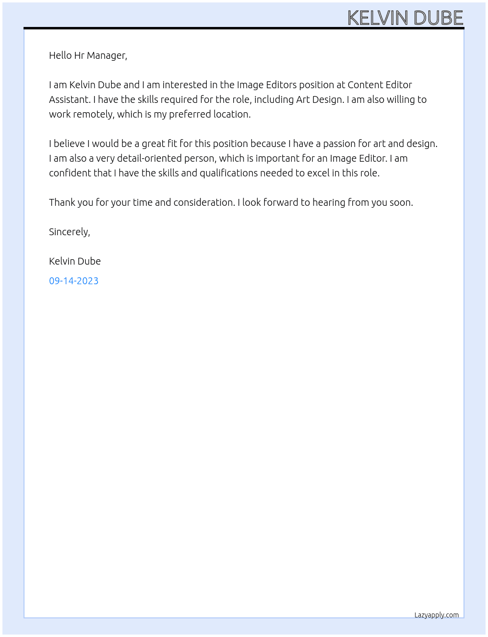 Image Editors At Content Editor Assistant Cover Letter